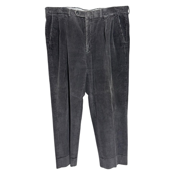 Vtg Corduroy Trouser Pants Men’s Size 40 = XL Grey Cotton Made in Italy 80s 90s - Picture 6 of 7
